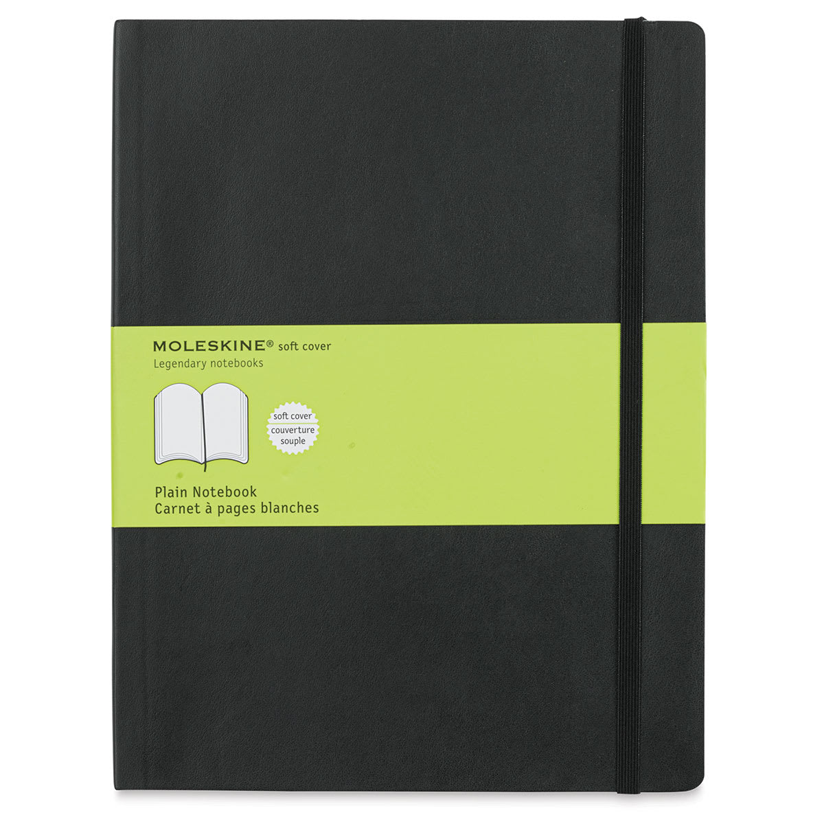 Moleskine Classic Soft Cover Notebook - Black, Blank, 9-3/4" x 7-1/2"