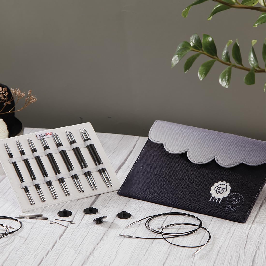 KnitPro Karbonz Deluxe Interchangeable Knitting Needle Set 5"(13cm)