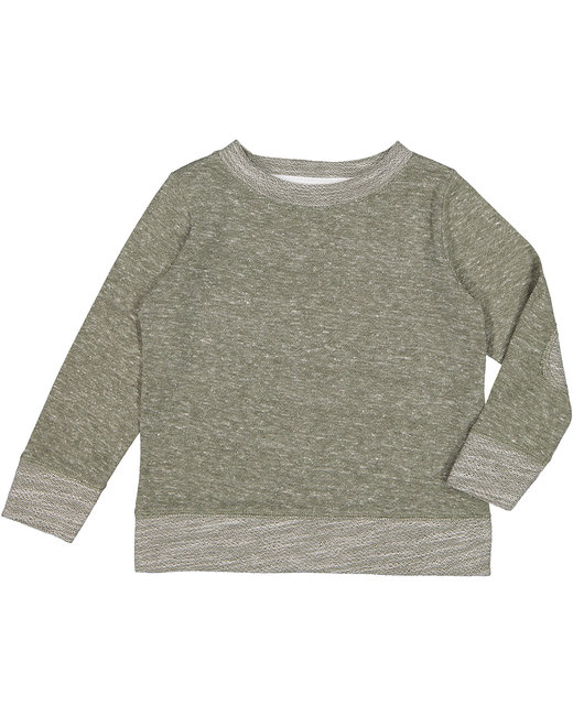 Rabbit Skins® Toddler Harborside Melange French Terry Crewneck with Elbow Patches