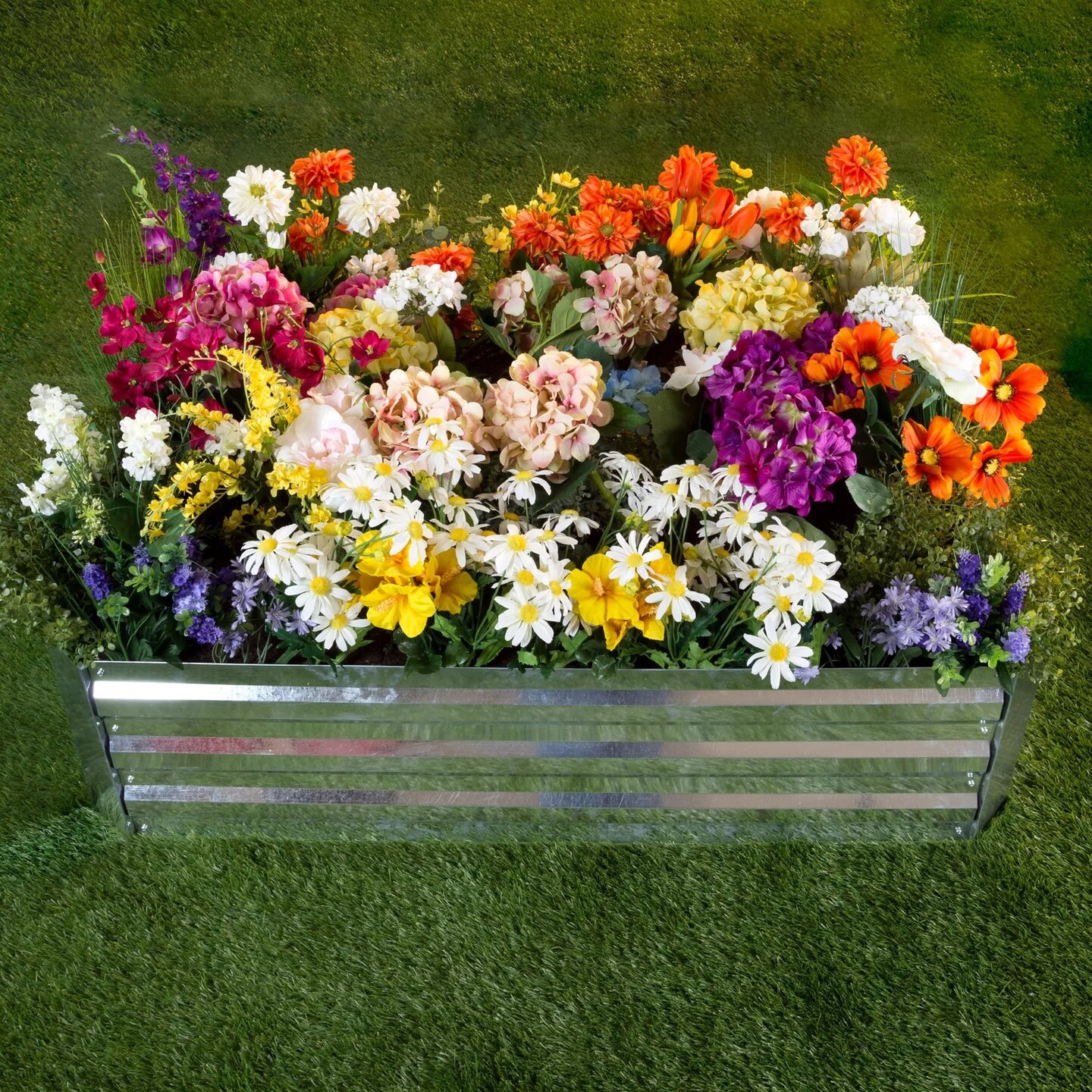 Large Galvanized Raised Iron Garden Bed Planter Box Plant Holder Kit 47x 35 In