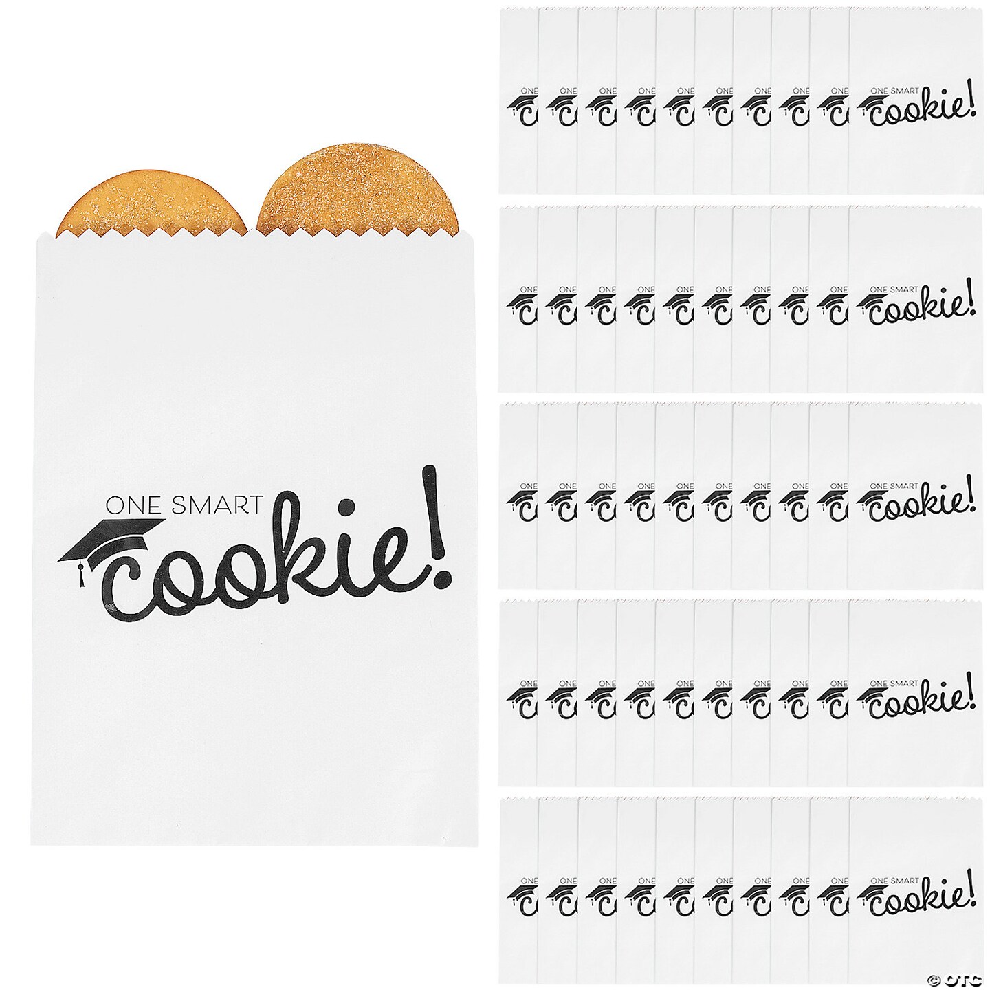 5 1/2&#x22; x 8&#x22; Bulk 50 Pc. Graduation Party One Smart Cookie Paper Treat Bags