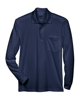 CORE365® Adult Pinnacle Performance Long-Sleeve Pique Polo with Pocket