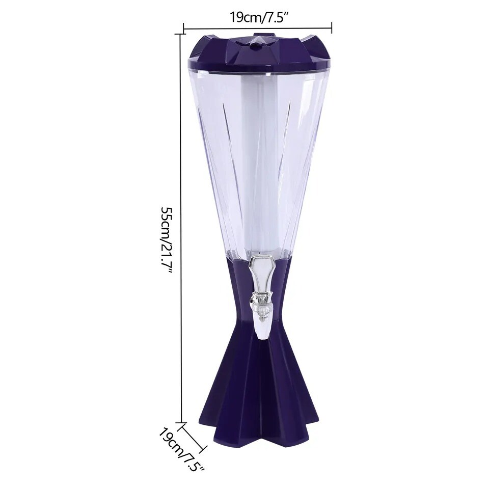 Drink Dispenser Party Bar Drink Container With Ice Tube 3l Beer Tower Dispenser