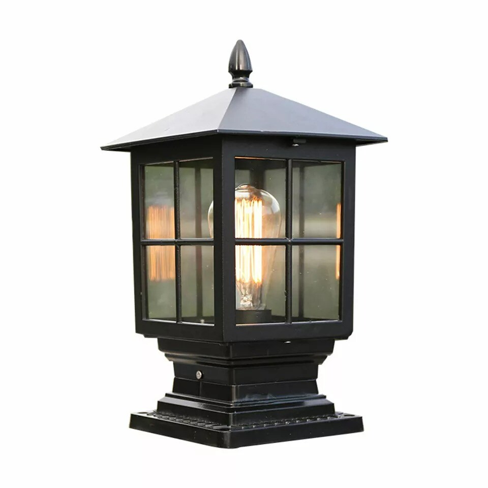 Post Lantern Light Garden Lamp Yard Patio Pillar LED Lighting Outdoor Fixture
