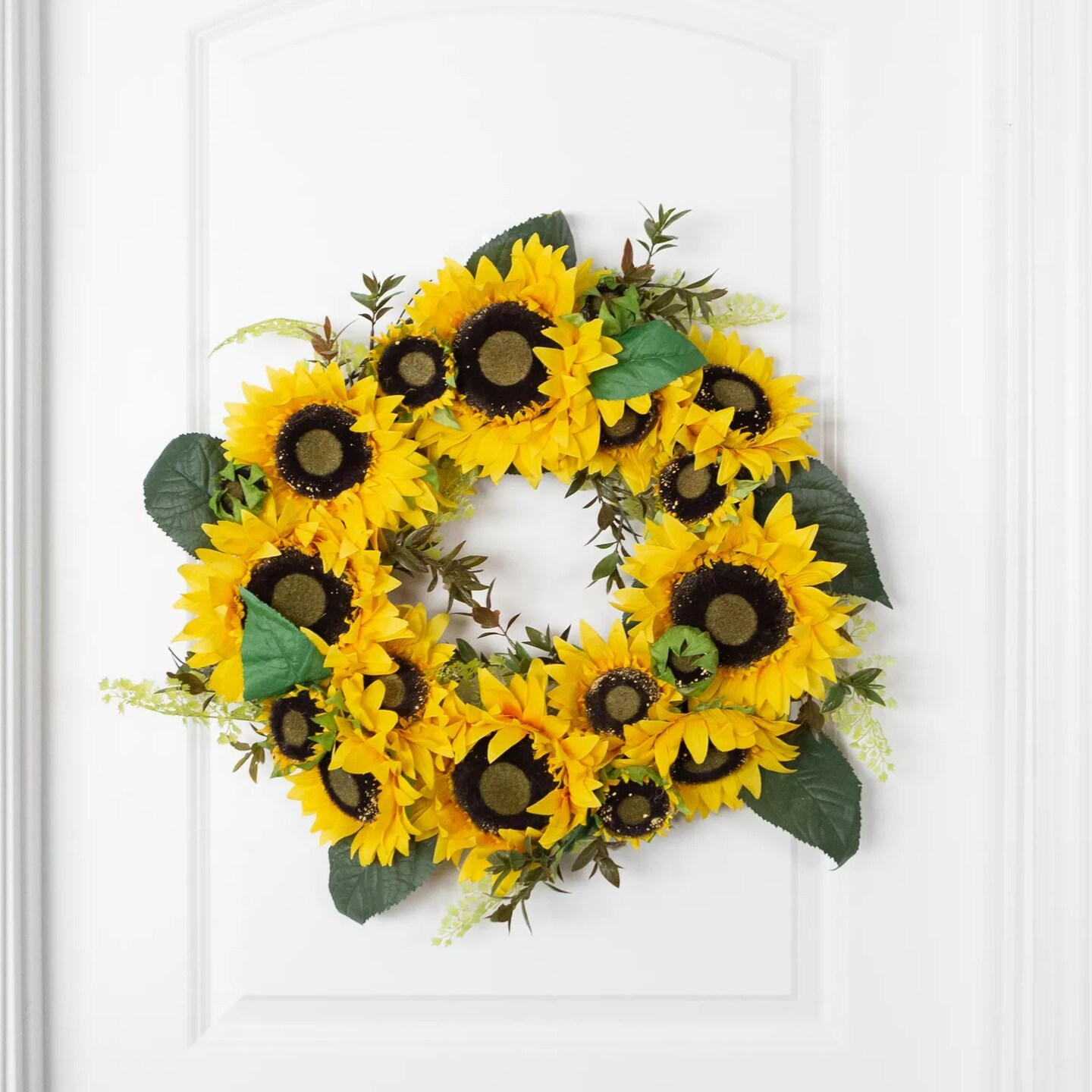 20 In Summer Wreaths for Front Door Faux Sunflower Wreath Door for Home Decor