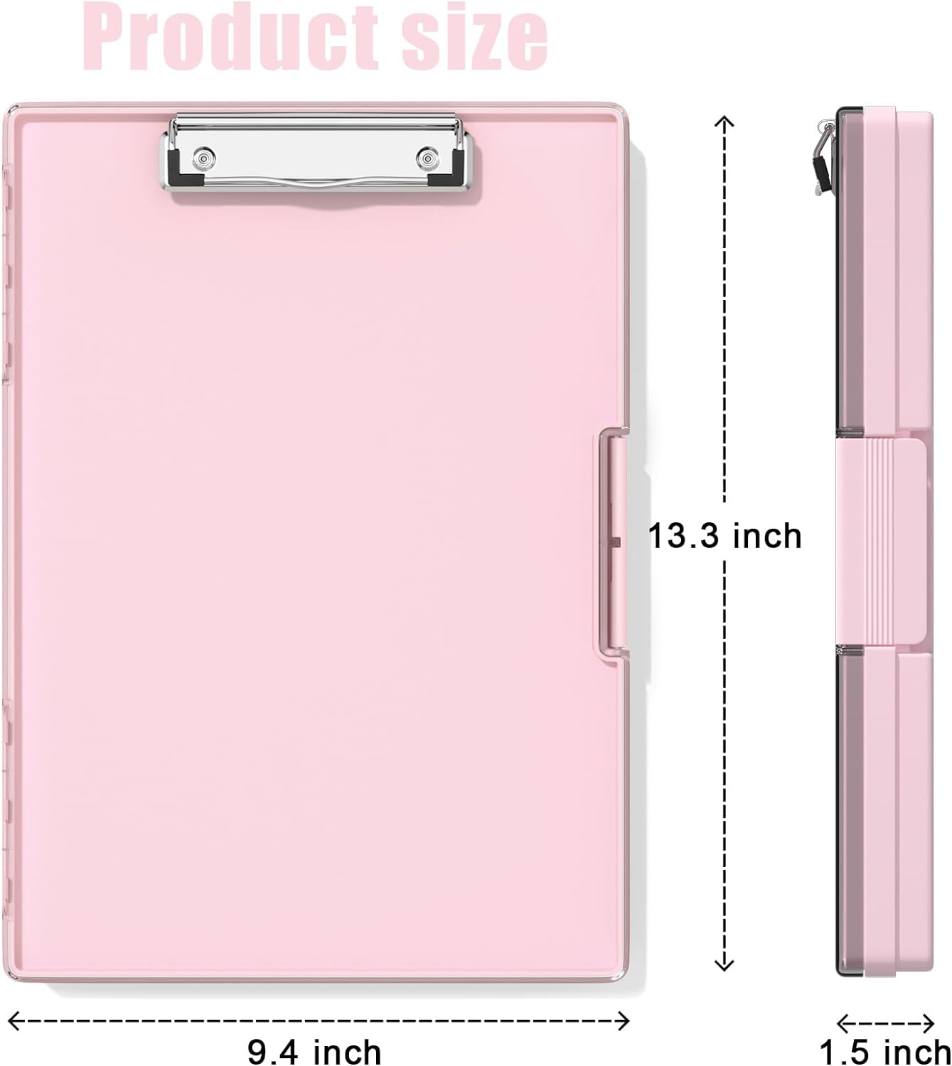 Pink Folder Nursing Clipboards with Side Opening, Heavy Duty Clipboard with Two Compartment Storage Box, Easy Writing for Work, Office &#x26; School Supplies, 8.5 x 11 Clipboard with Storage