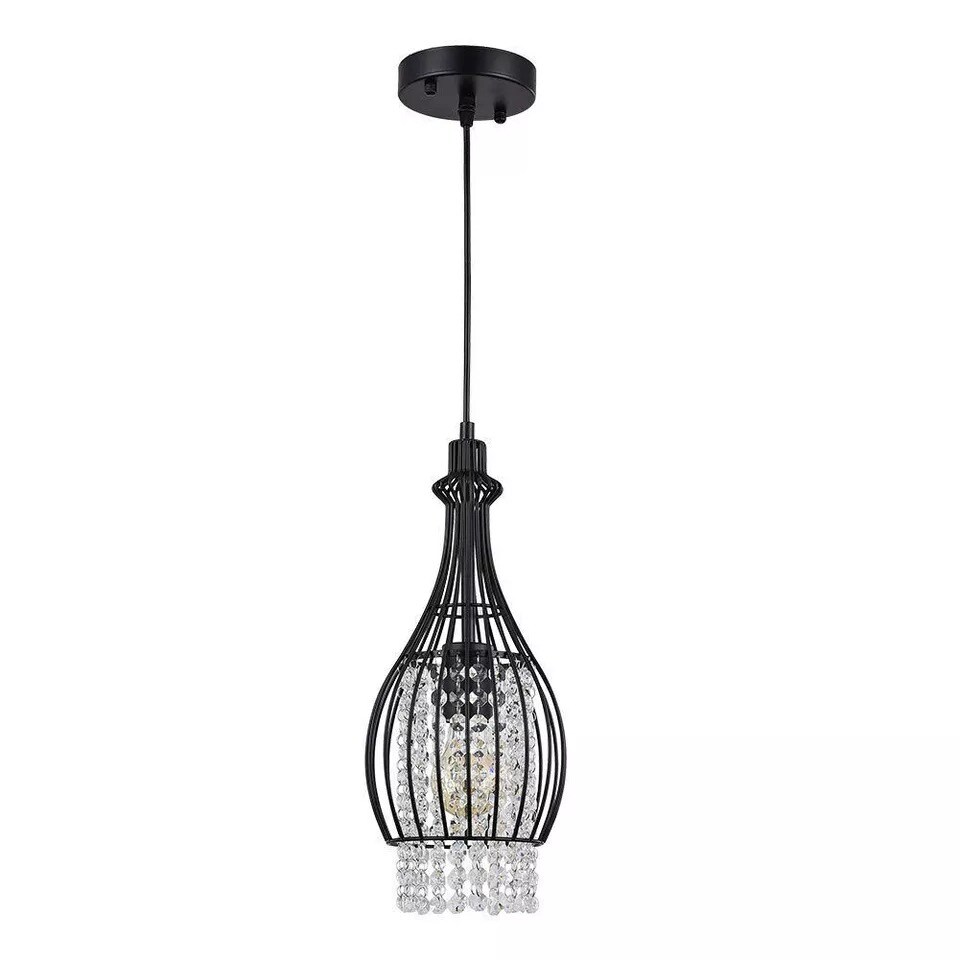 120v 60w Crystal Pendant Light Chandelier Ceiling Lamp Hanging Lighting Fixture