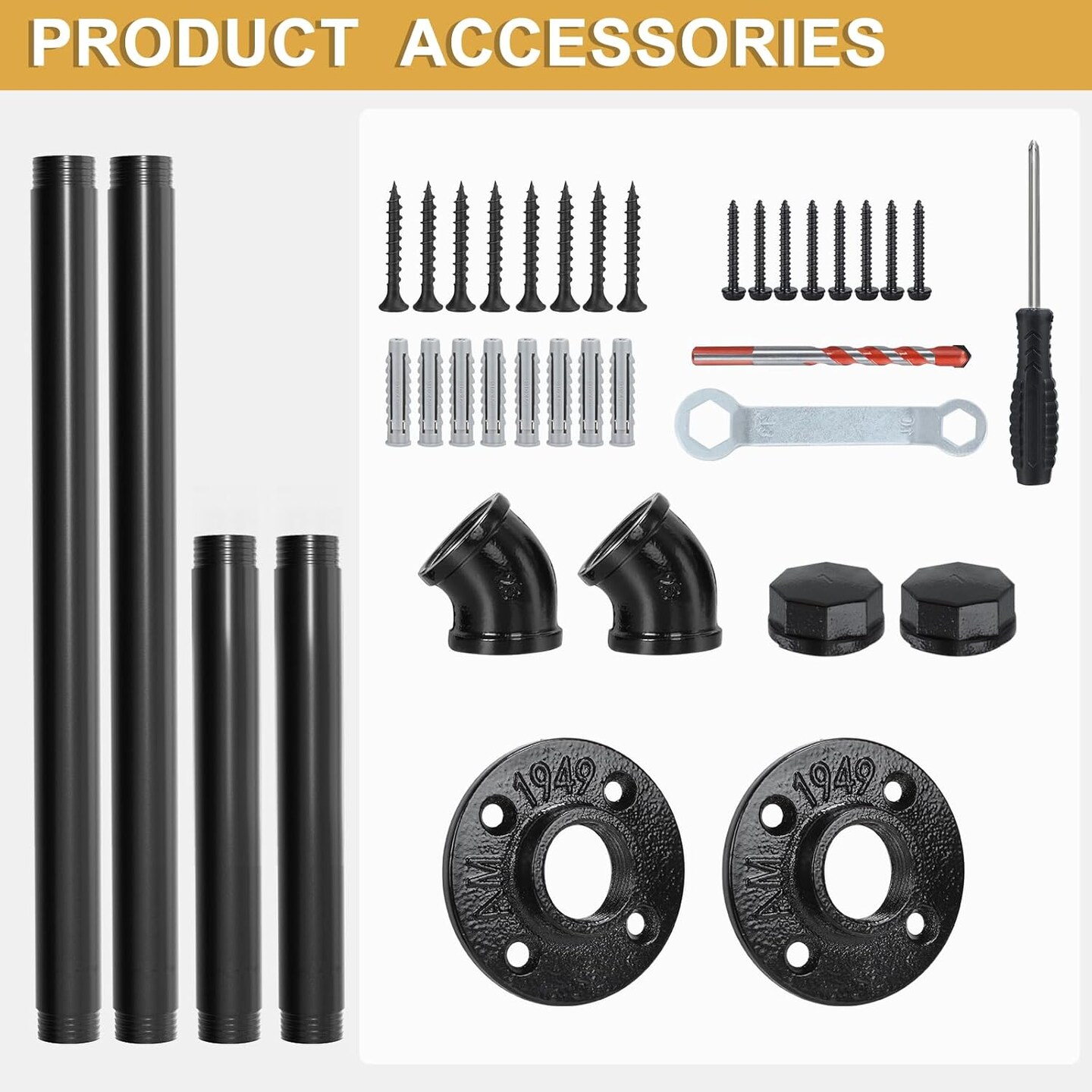 Handrails for Outdoor Steps Wall Mount 2PCS