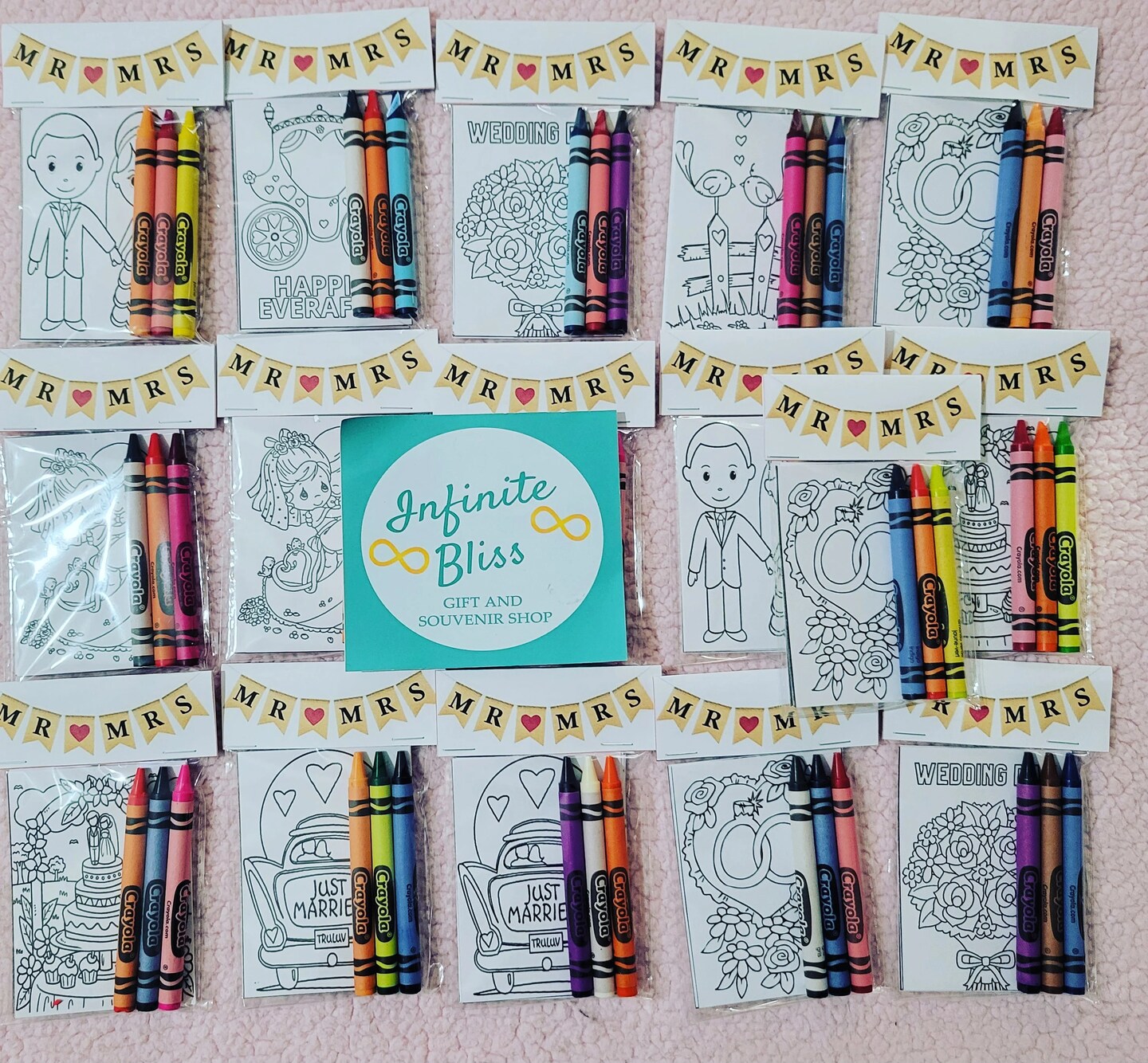 Wedding Coloring Packs | Wedding Coloring Pages | Wedding Party Favor | Just Married | Marriage | Crayola Crayons product 5