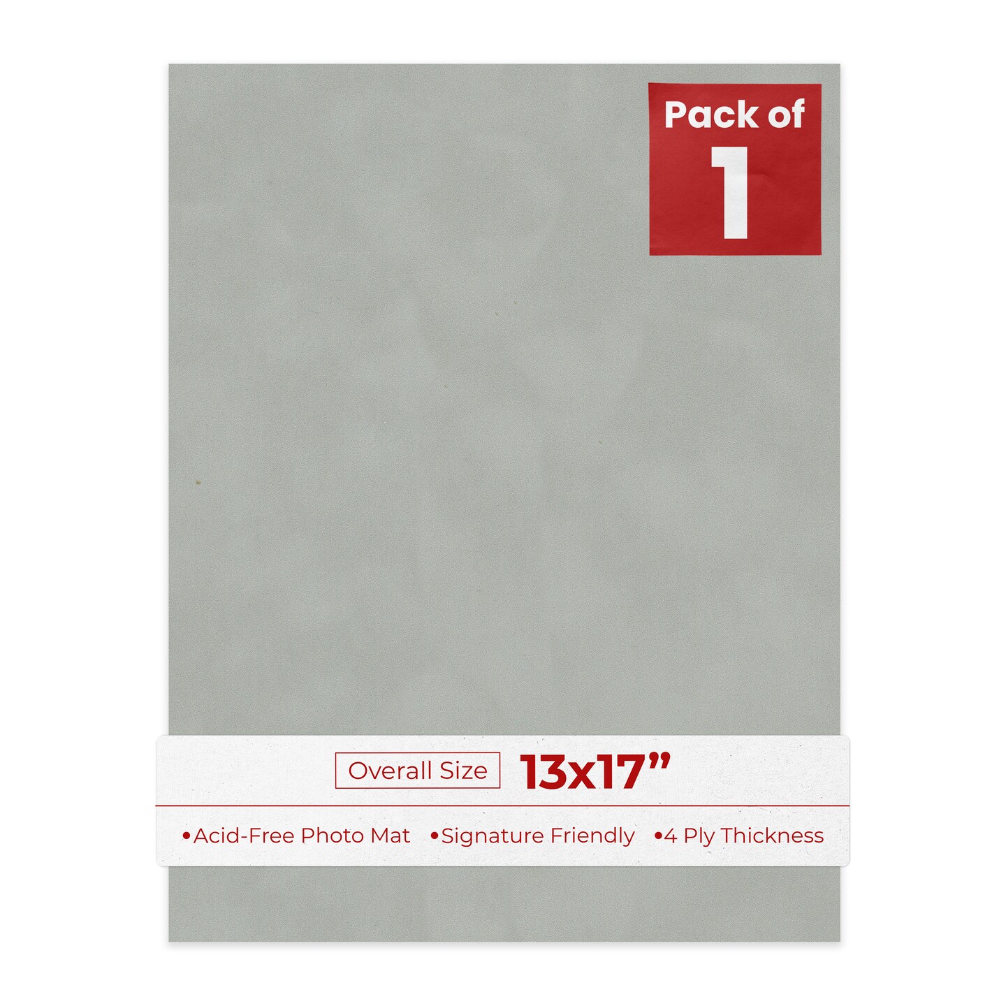 Light Grey Suede 13x17 Uncut Mat Board - Blank Sheet, No Opening