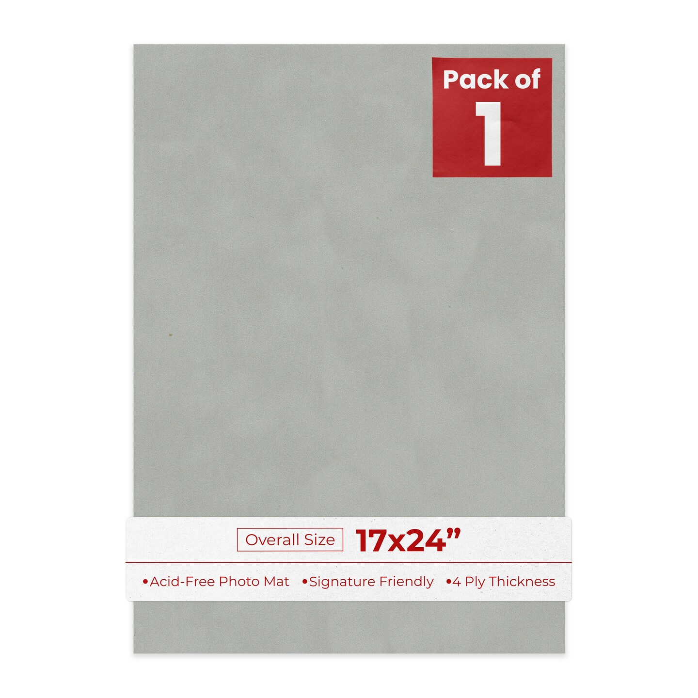 Light Grey Suede 17x24 Uncut Mat Board - Blank Sheets, No Opening
