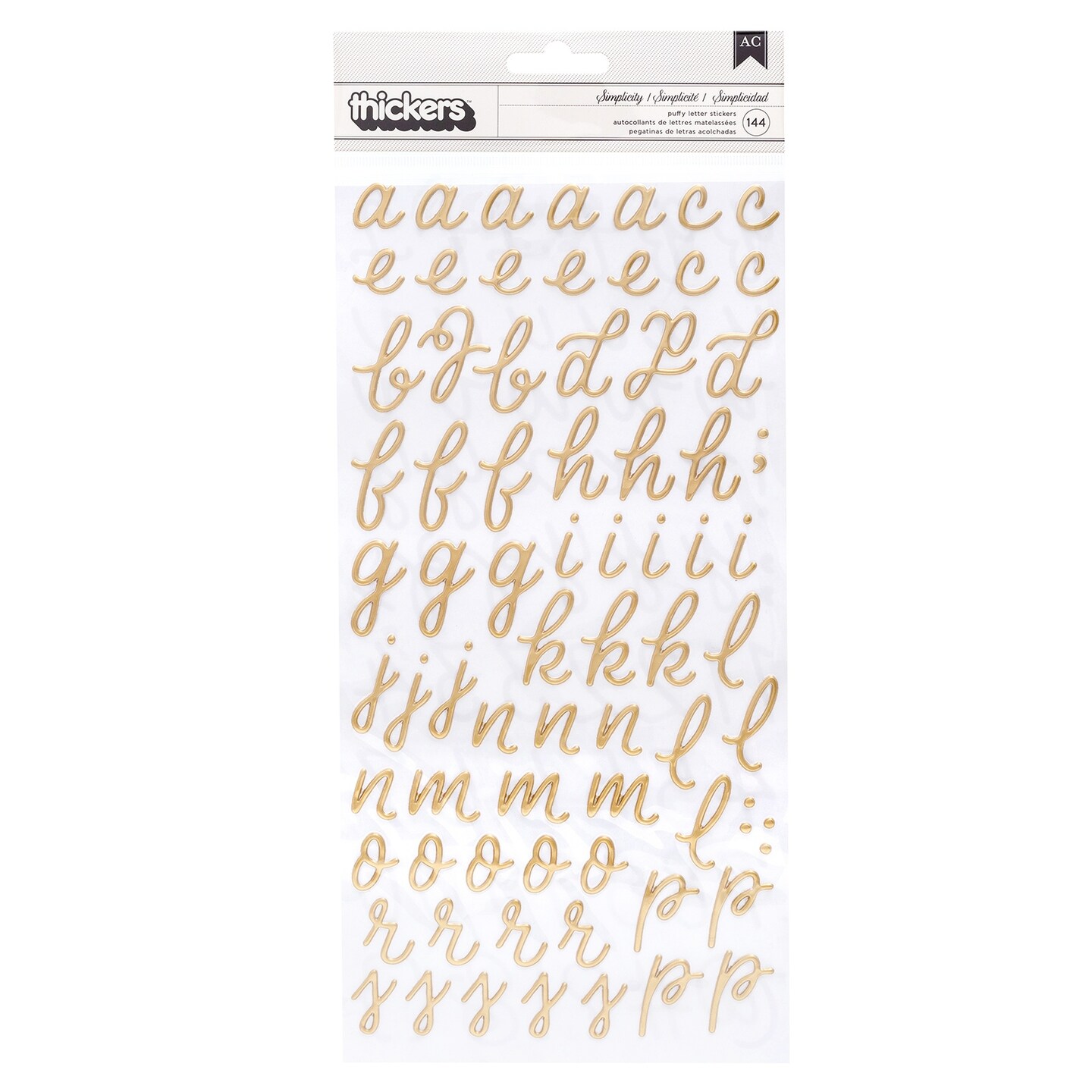 Again & Again Thickers Stickers 5.5"X11" 145/Pkg-Simplicity Alpha/Puffy