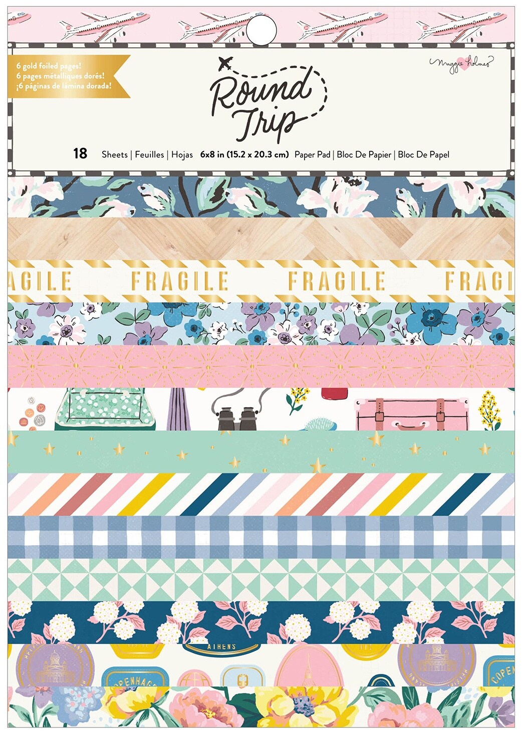 American Crafts Single-Sided Paper Pad 6"X8" 36/Pkg-Maggie Holmes Round Trip