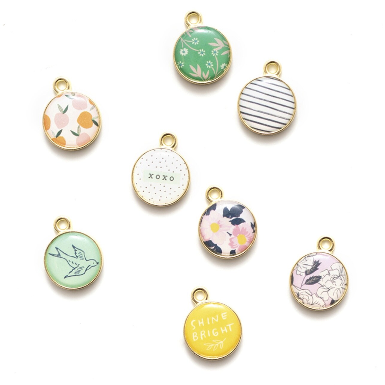 Maggie Holmes Sunny Days Charm Embellishments 8/Pkg-Bronze & Epoxy