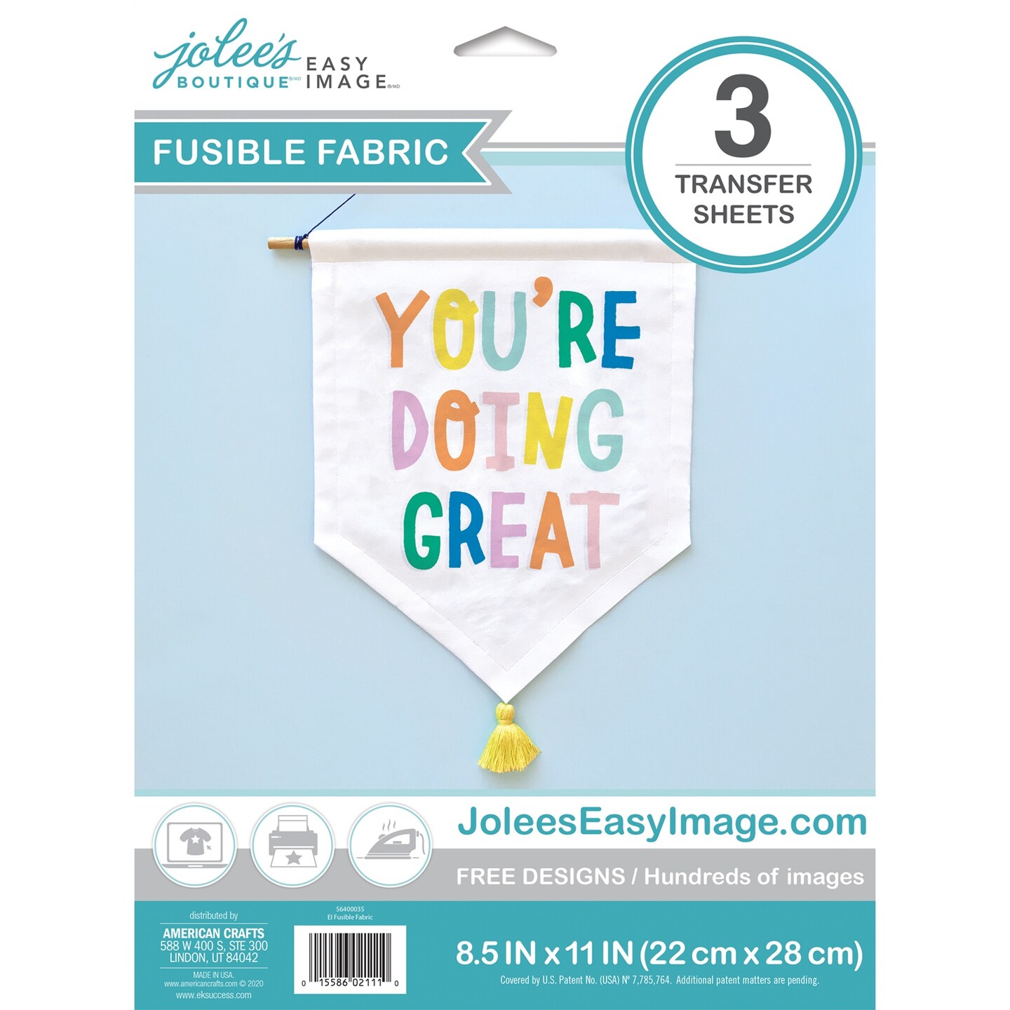 Jolee's Easy Image Fusible Cotton Transfers 8.5"X11" 3/Pkg-For Light Fabrics