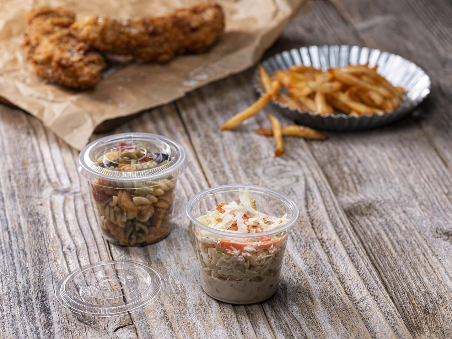 Clear Diposable Plastic Portion Cups With Lids, Small Mini Containers For Portion Controll