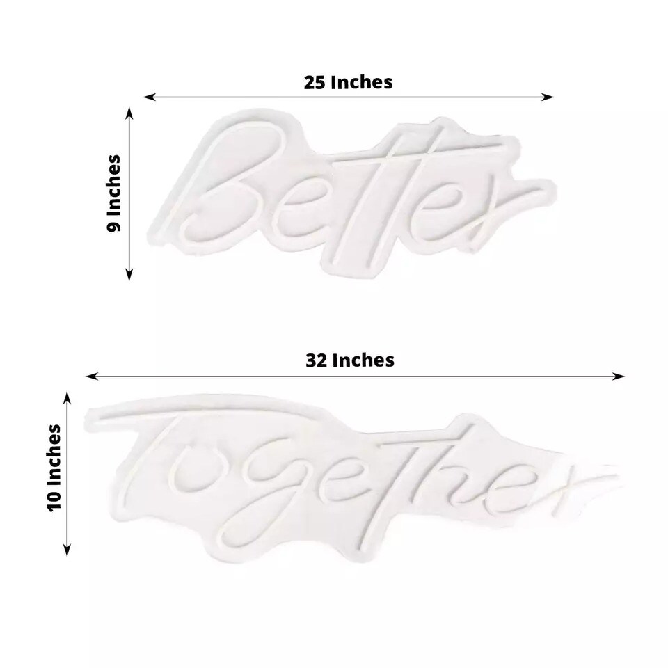 32&#x22; Warm White Better Together Sign LED Backdrop Hanging Wall Decor Party