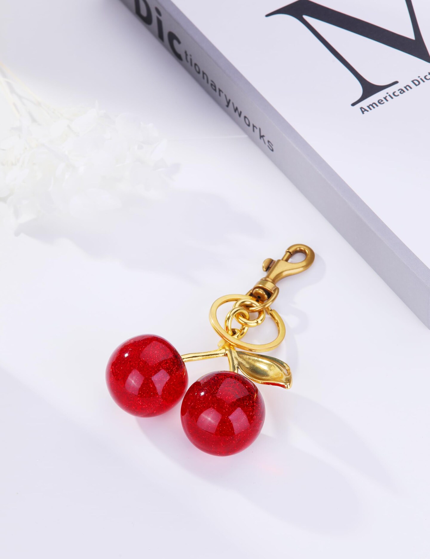 Cherry Bag Charm Cute Cherry Accessories Sparkling Purse Keychian Charms for Women