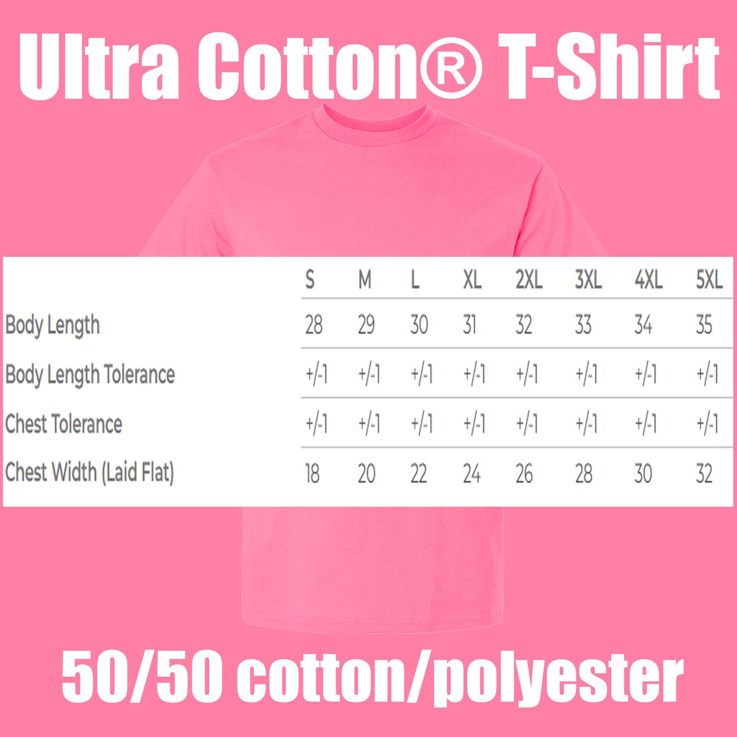 Gildan Ultra Cotton T-shirt, High Visibility Workwear Casual Safety Pink tee