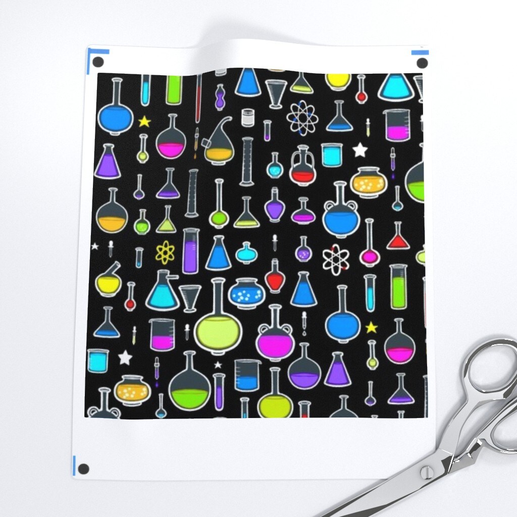 Lab Chemistry Science Geek Nerd Teacher School Custom Printed Fabric by Spoonflower Various Fabrics by the Yard or Fat Quarter