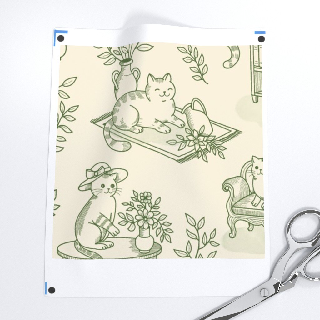 Toile Farmhouse Pet Cottagecore Plants De Jouy Custom Printed Fabric by Spoonflower Various Fabrics by the Yard or Fat Quarter