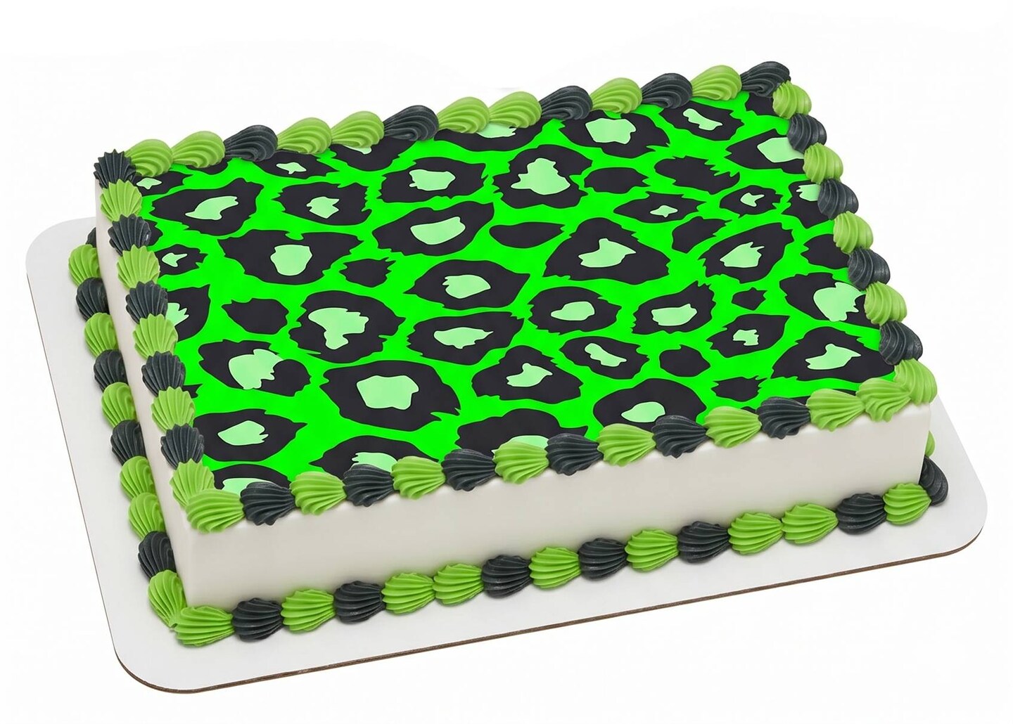 Green Leopard Print Edible Cake Topper Image, Personalized (8 Size ...