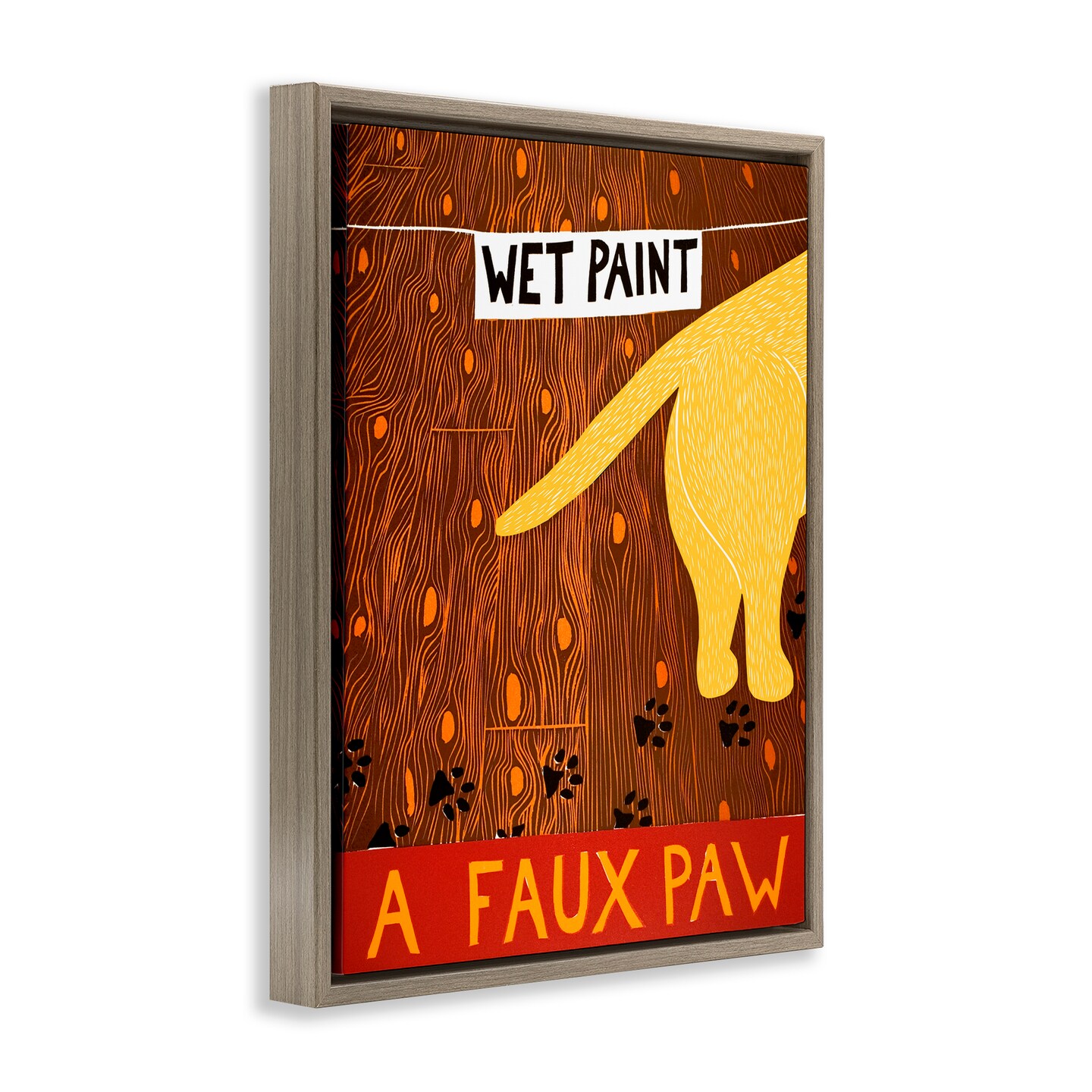 Stupell Industries Wet Paint Faux Paw Floating Frame, design by Stephen Huneck