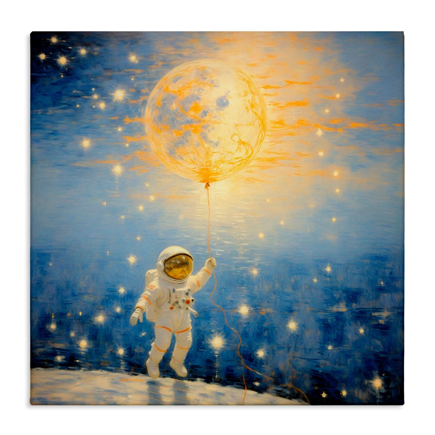 Stupell Industries Astronaut with Dreamy Cosmic Balloon Canvas, design by Angie Hawke