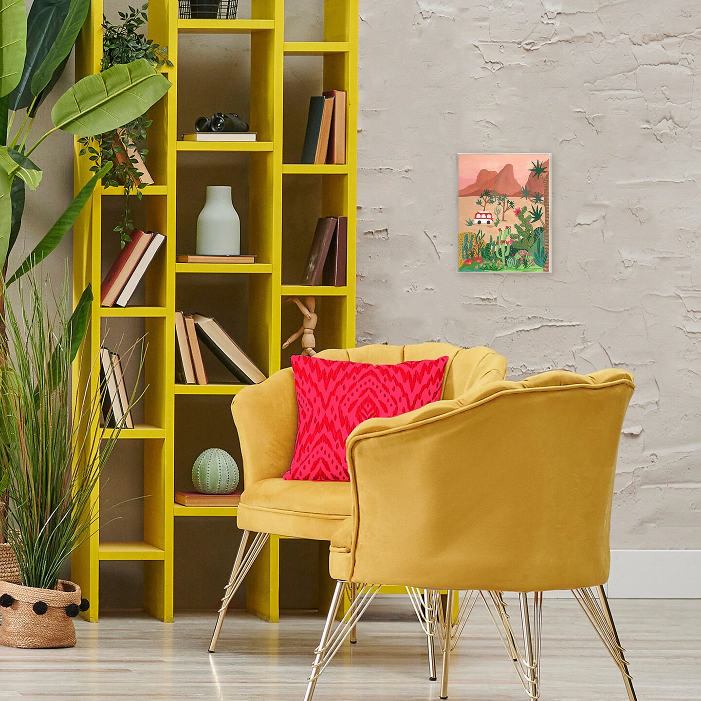 Stupell Industries Desert Camper & Cacti Wall Plaque, design by Nabeela Rumi