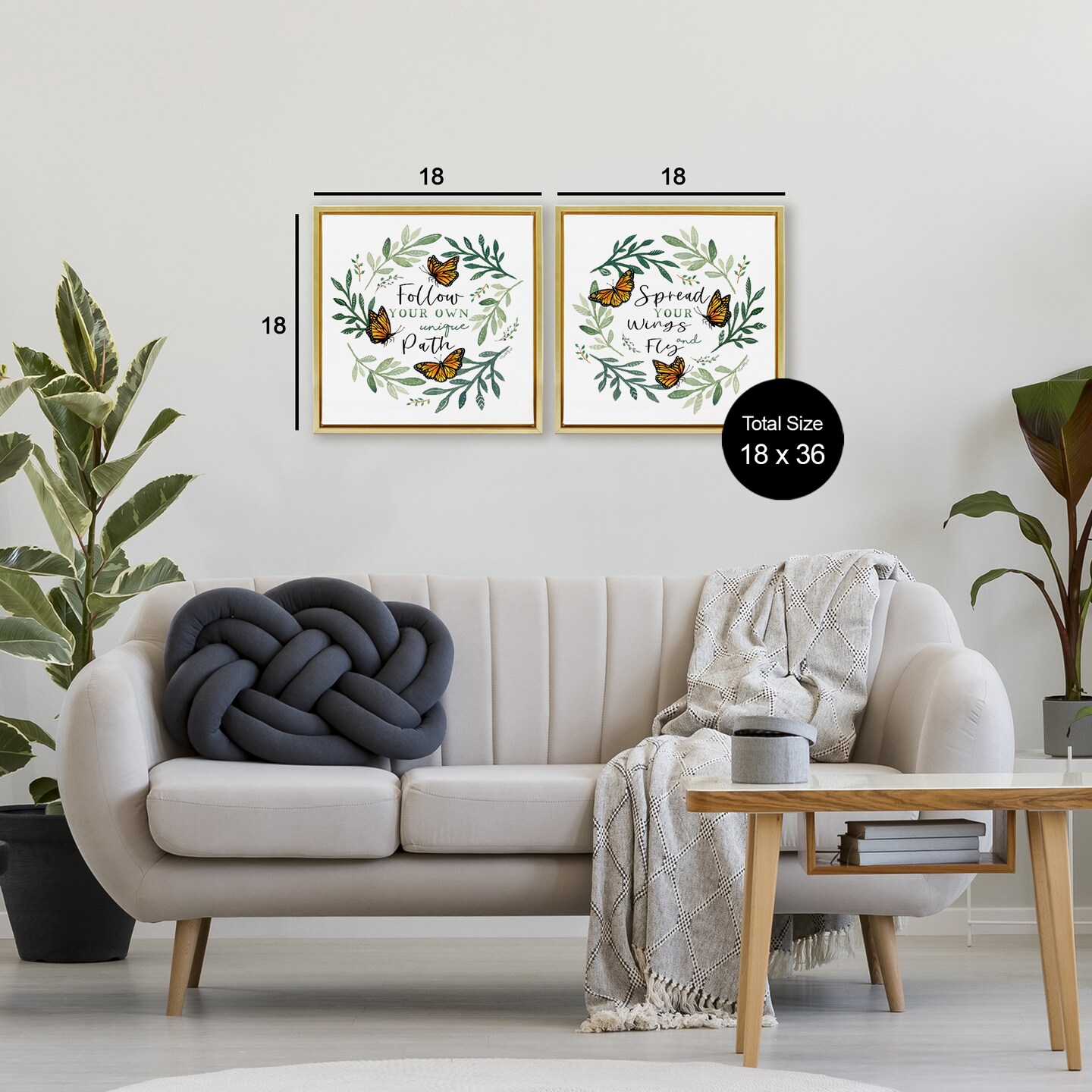 Stupell Industries Spread Your Wings and Follow Path 2pc Floating Frame Set, design by Elizabeth Tyndall