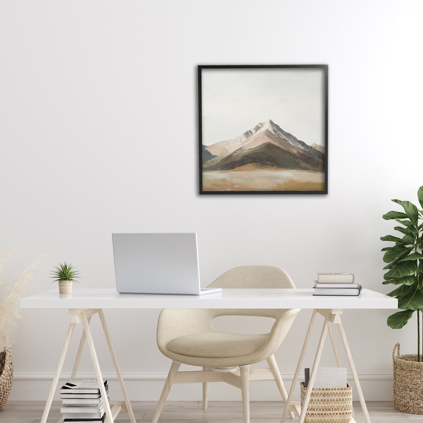 Stupell Industries Solemn Mountain Landscape Framed Giclee, design by Petal Prints Design
