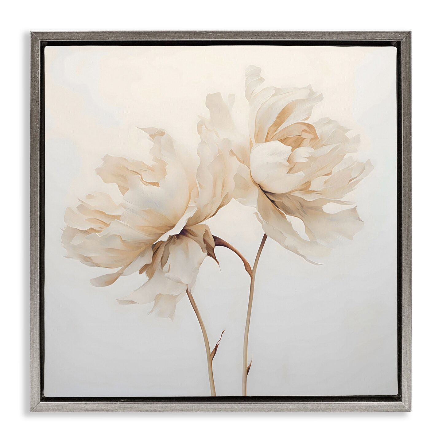 Stupell Industries Soft Blooming White Peonies Floating Frame, design by Creative Studio