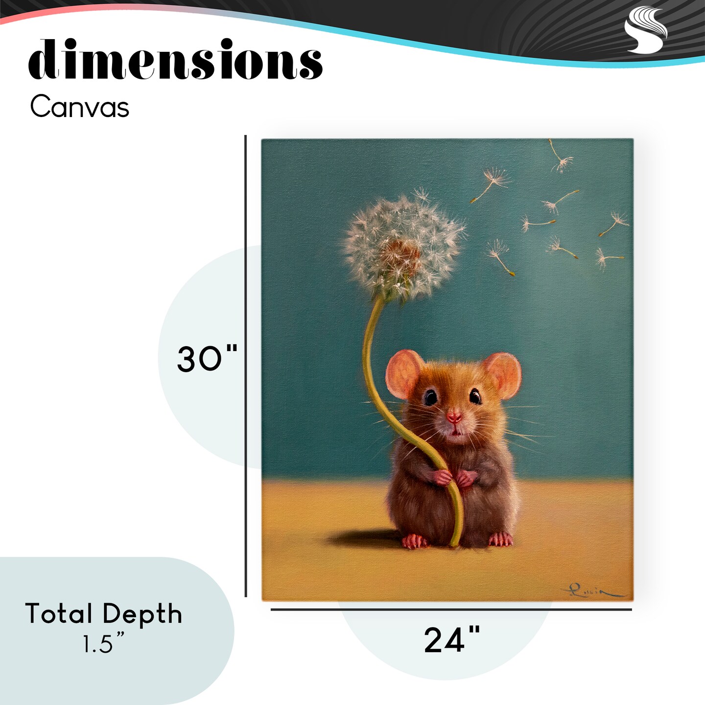 Stupell Industries Tiny Wishes Mouse & Dandelion Canvas, design by Lucia Heffernan