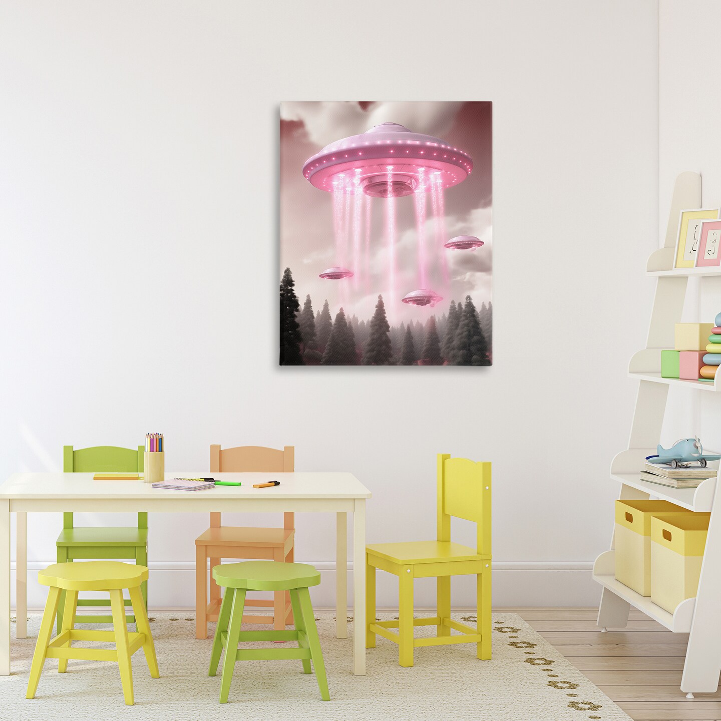 Stupell Industries Glam UFO with Pink Beams Canvas, design by Sasha