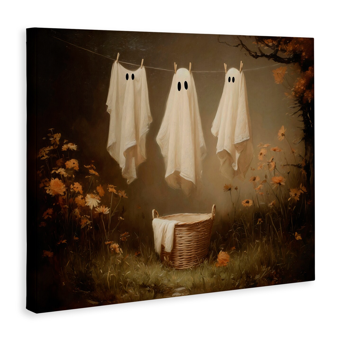 Stupell Industries Three Laundry Ghosts Hanging Canvas, design by Arlington Prints
