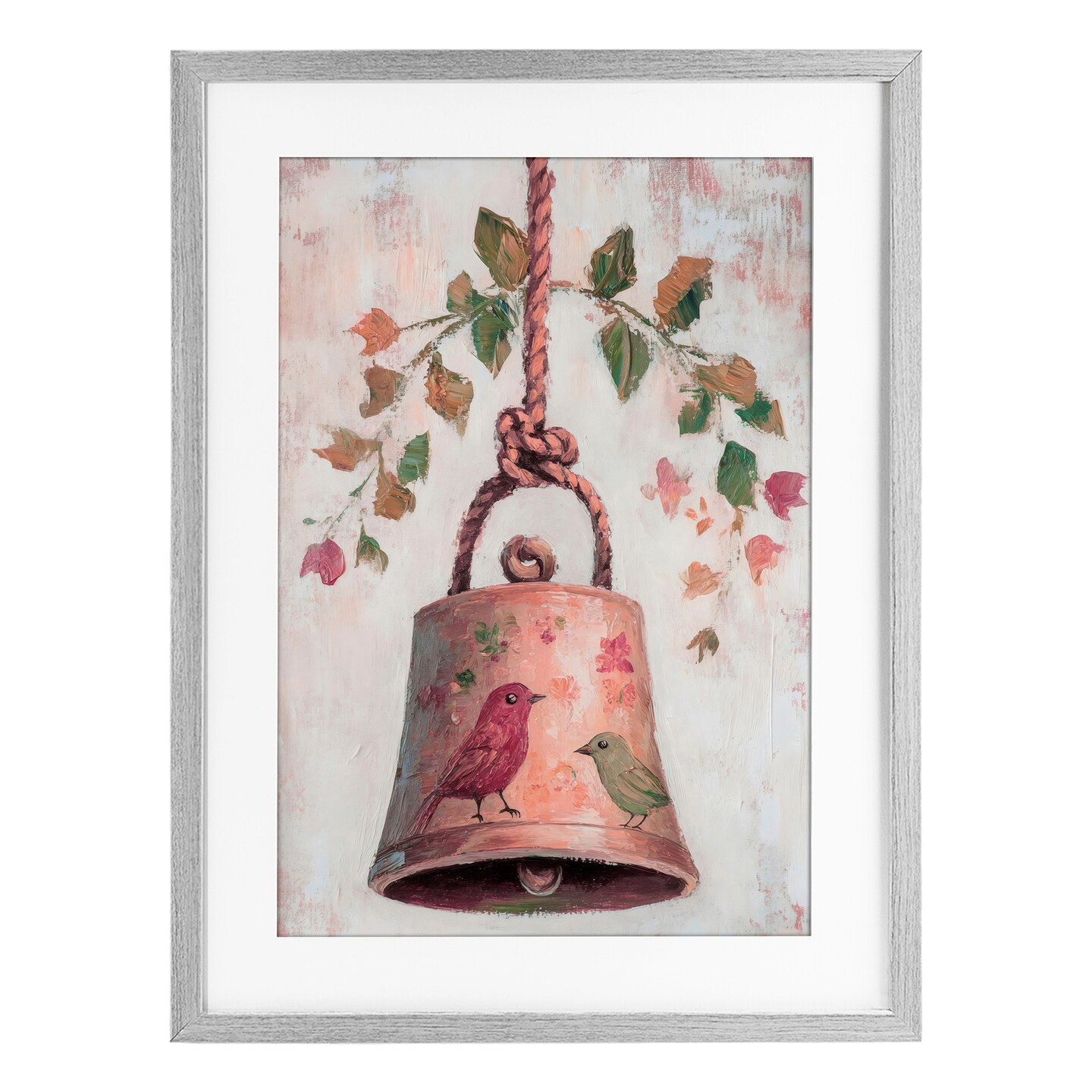 Stupell Industries Vintage Christmas Bell Framed Print Under Glass, design by Petal Prints Design
