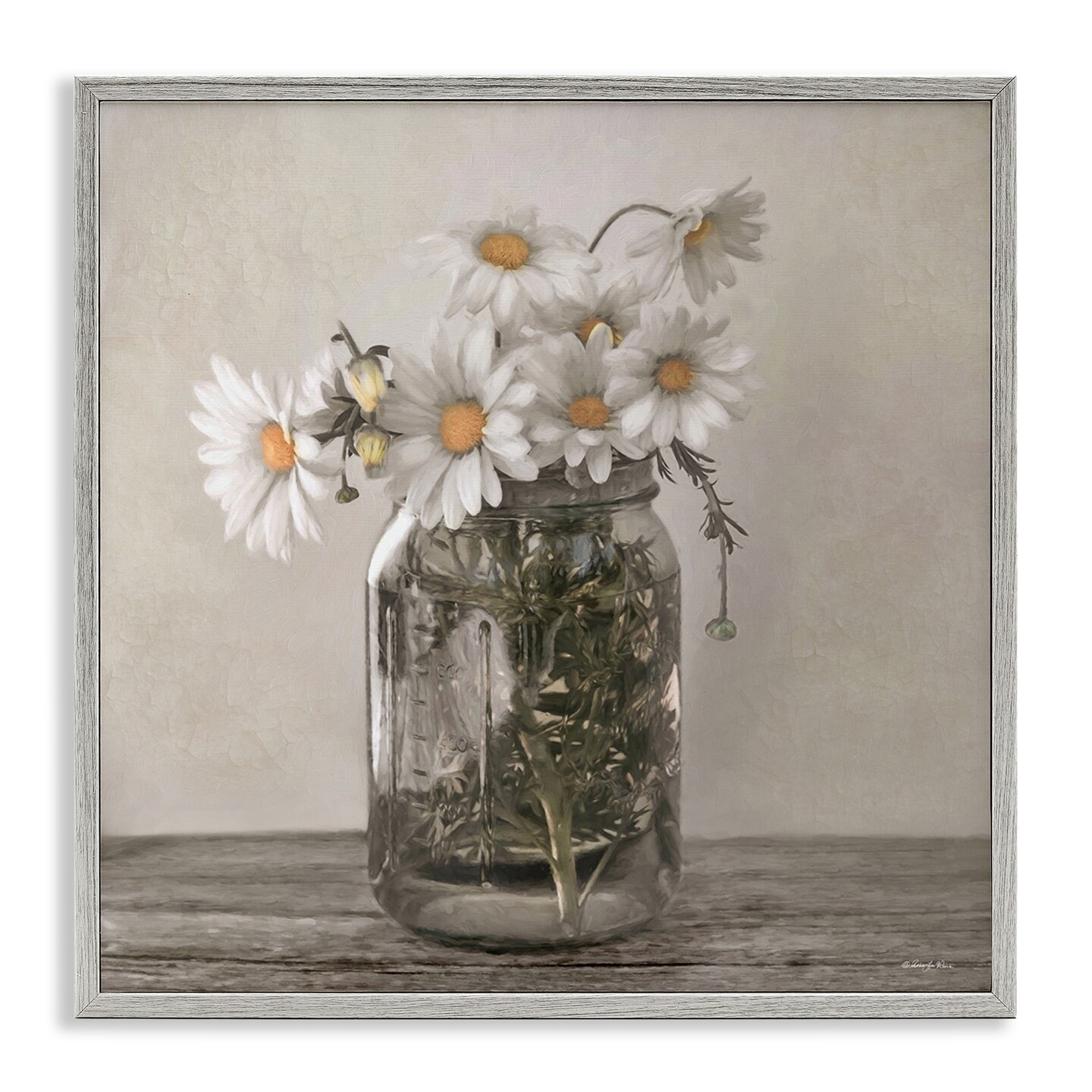 Stupell Industries Joy In A Jar Daisies Framed Giclee, design by Robin-Lee Viera