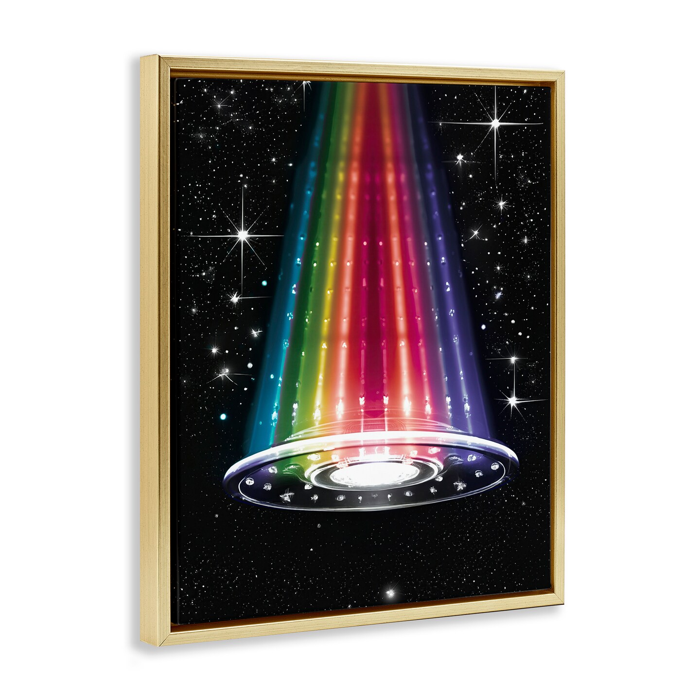 Stupell Industries Rainbow Galaxy UFO Floating Frame, design by Sasha