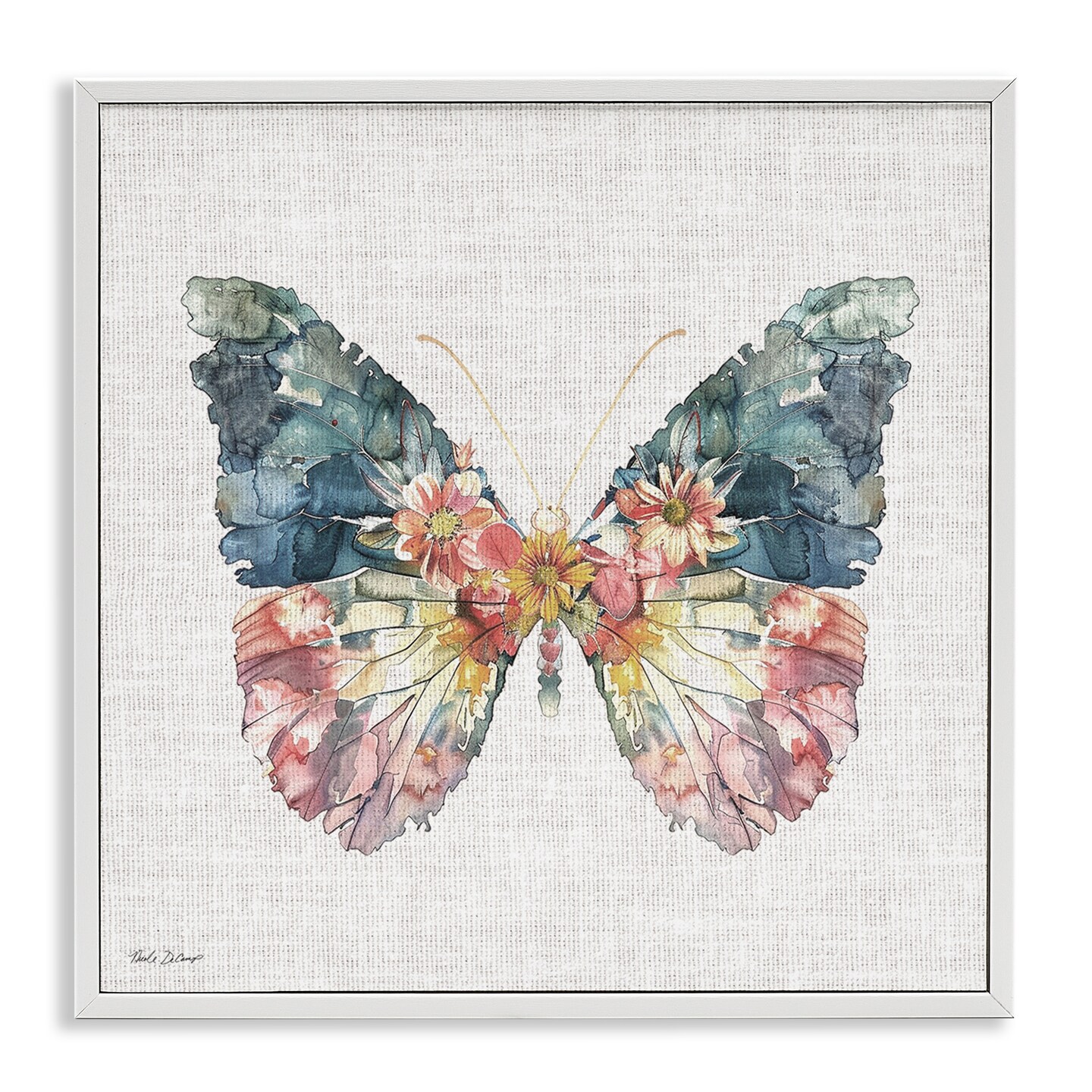 Stupell Industries Floral Flight Butterfly Wings Framed Giclee, design by Nicole DeCamp