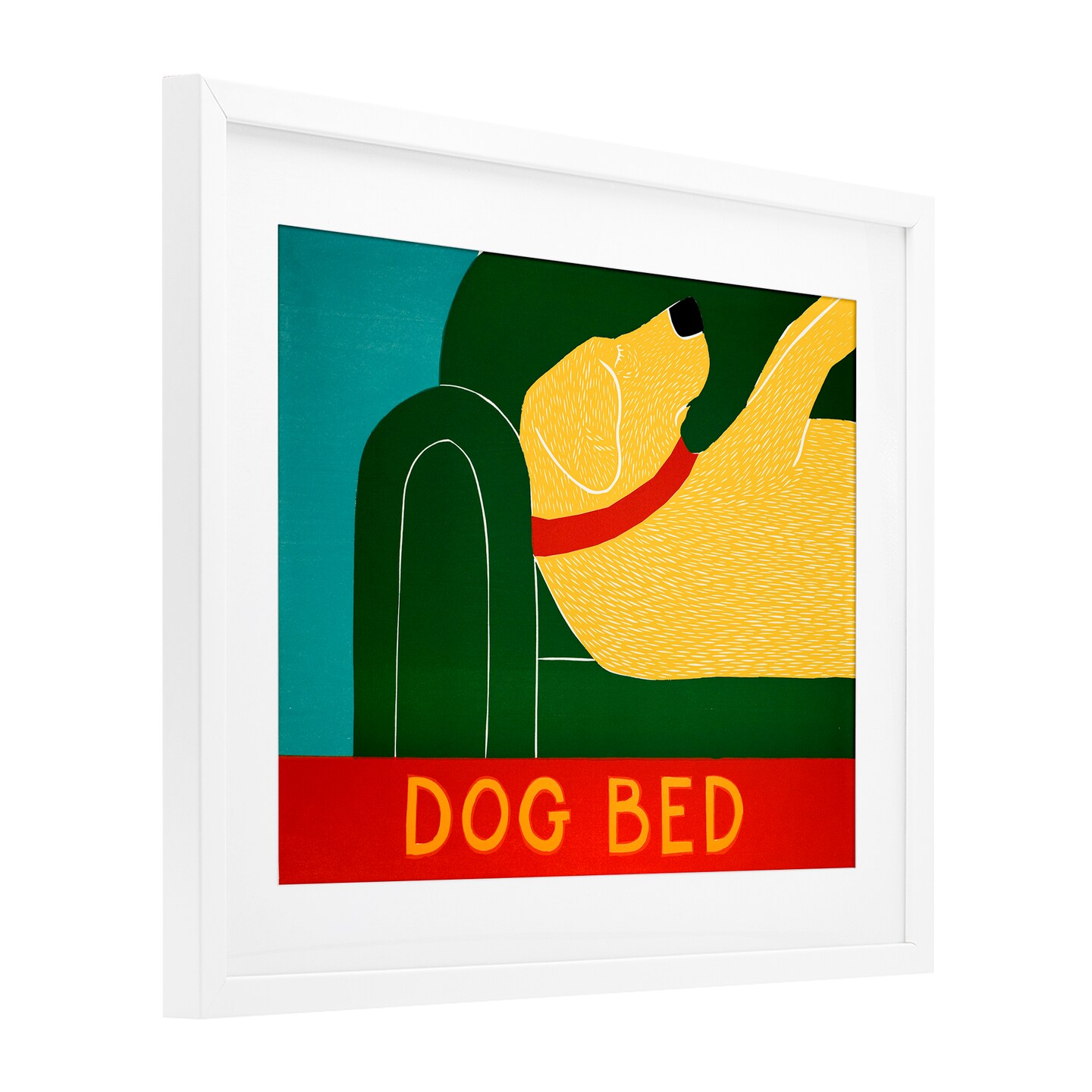 Stupell Industries Dog Bed Labrador Framed Print Under Glass, design by Stephen Huneck