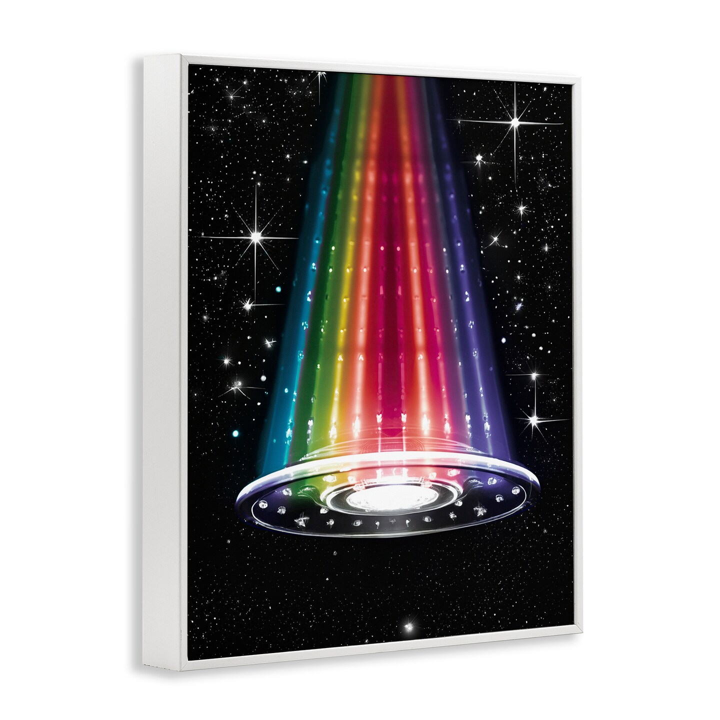 Stupell Industries Rainbow Galaxy UFO Framed Giclee, design by Sasha