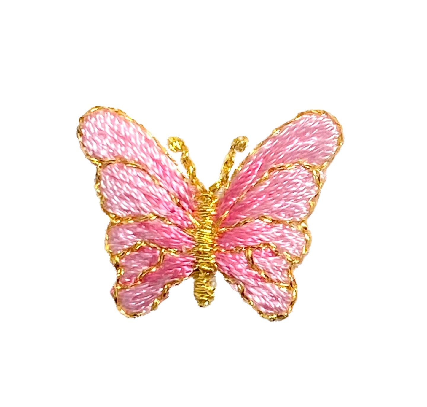 Set of 3, Mini Pink and Gold Butterfly Embroidered, Iron on Patch