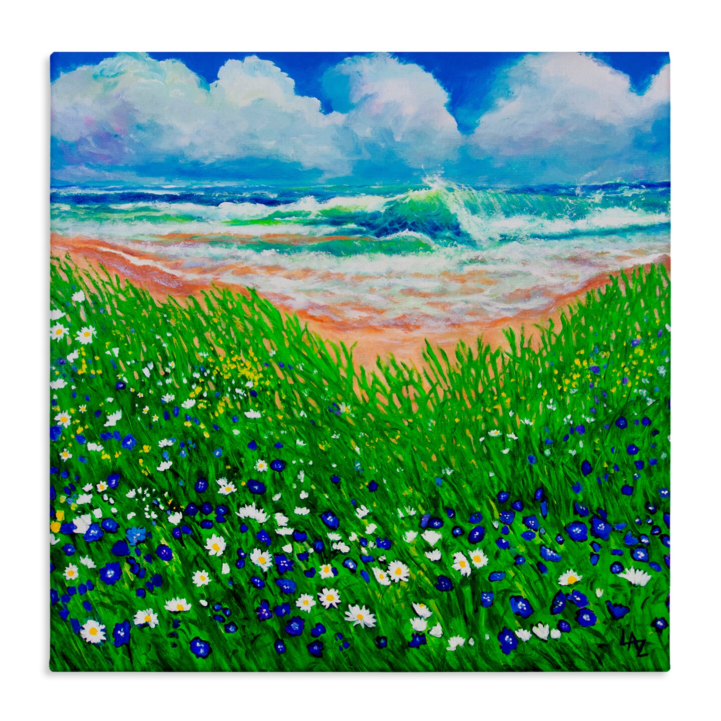 Stupell Industries Summer Wind Beach Flowers Canvas, design by Lee Ann Zirbes