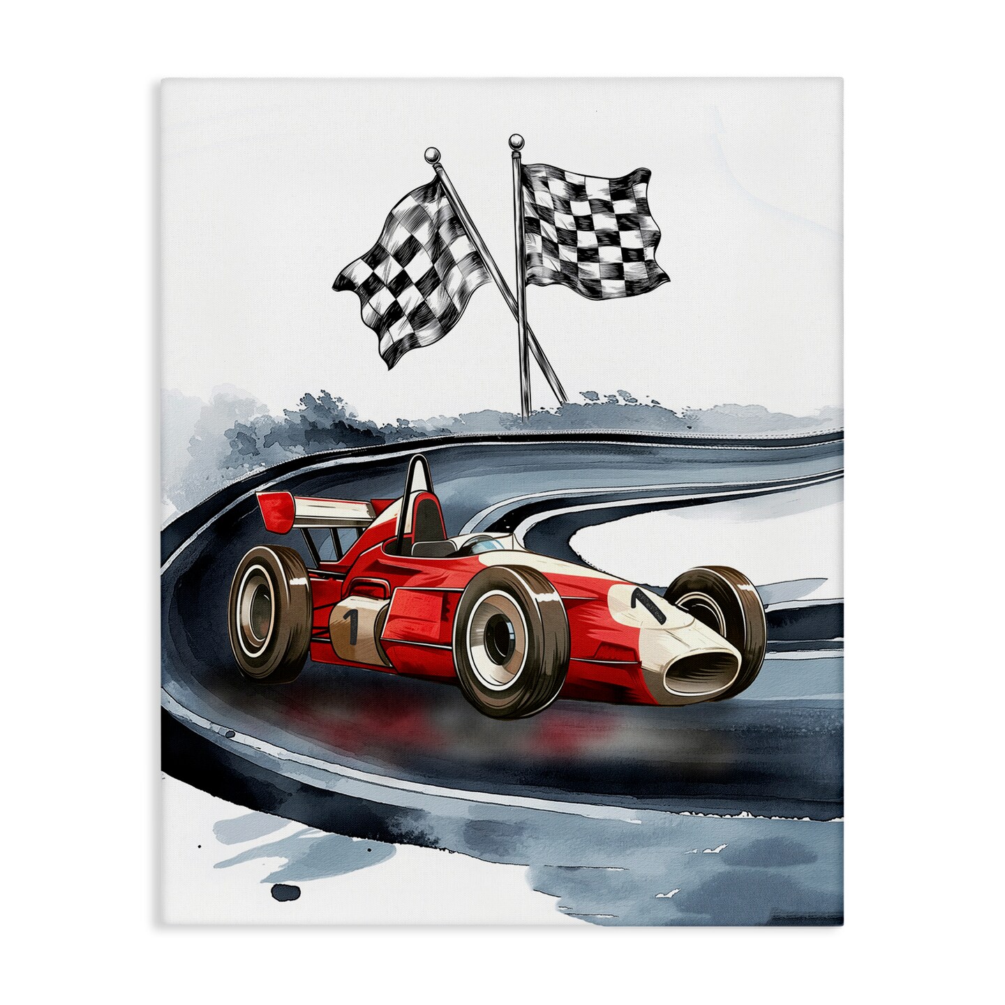Stupell Industries Vintage Race Day Flags Canvas, design by Christine Simpson Art