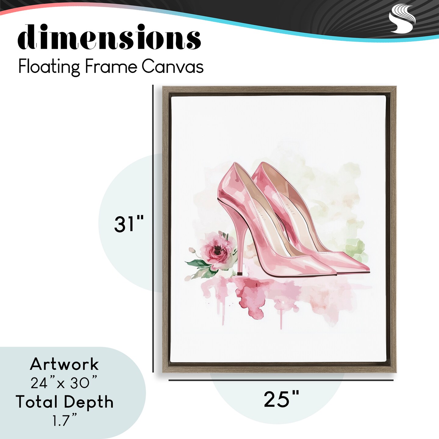 Stupell Industries Rosy Pastel Heels Floating Frame, design by Christine Simpson Art