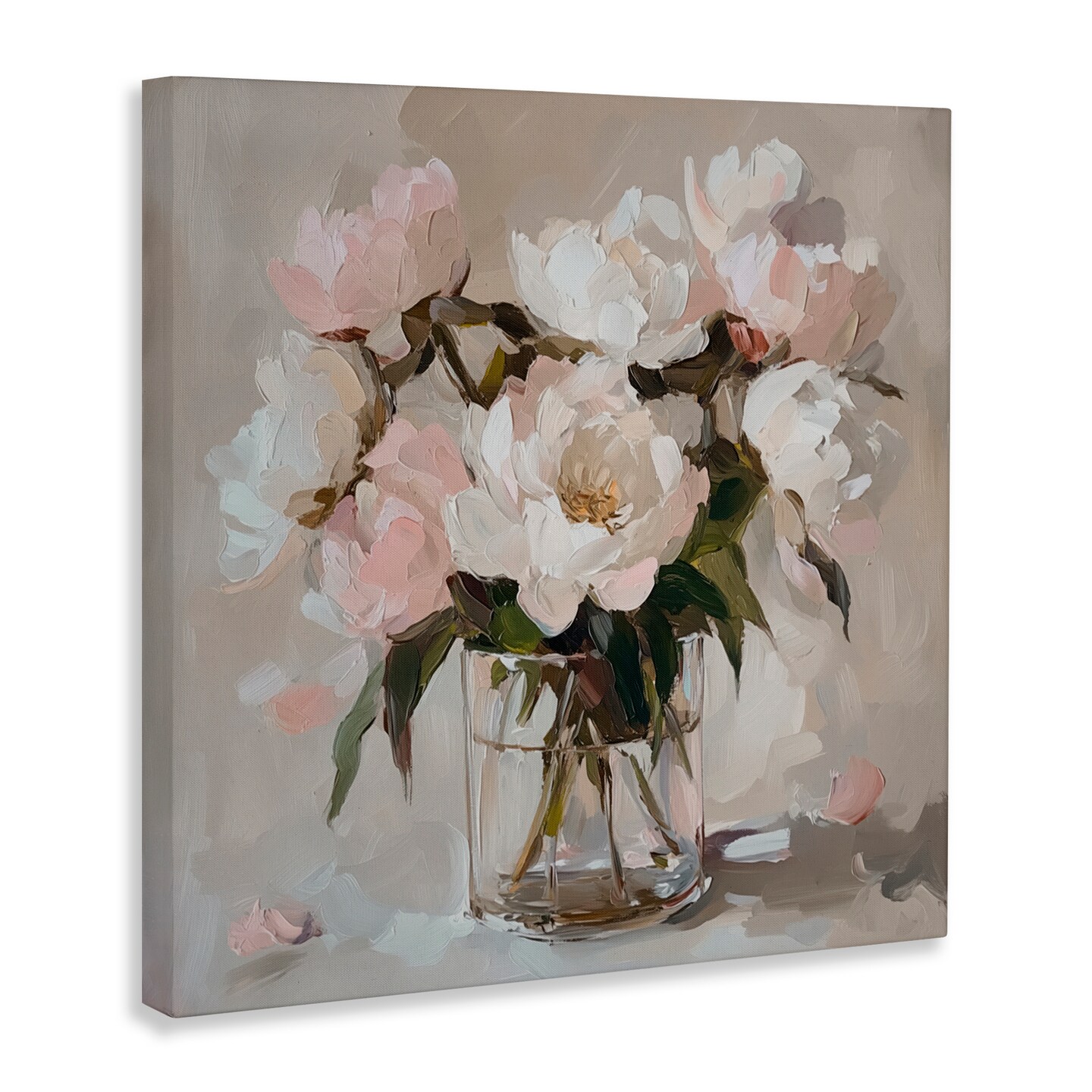 Stupell Industries Pink Peonies in Clear Vase Canvas, design by Gina Kelly
