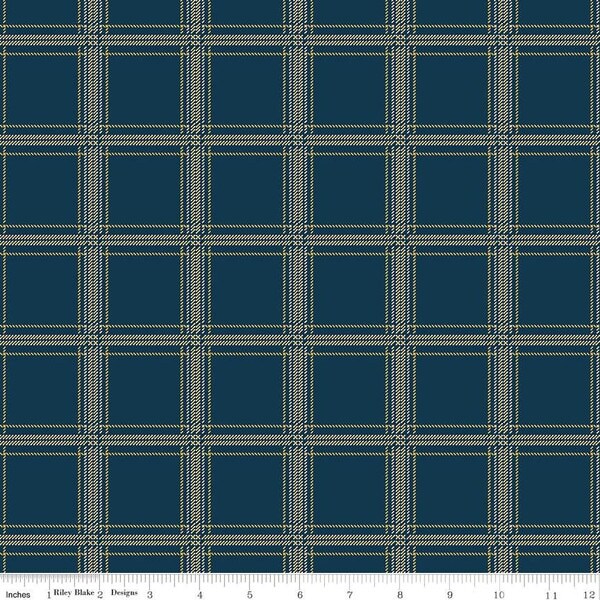 Hunter in Navy (c17041-navy) | Plaid Venture Club | Riley Blake Designs | Riley Blake
