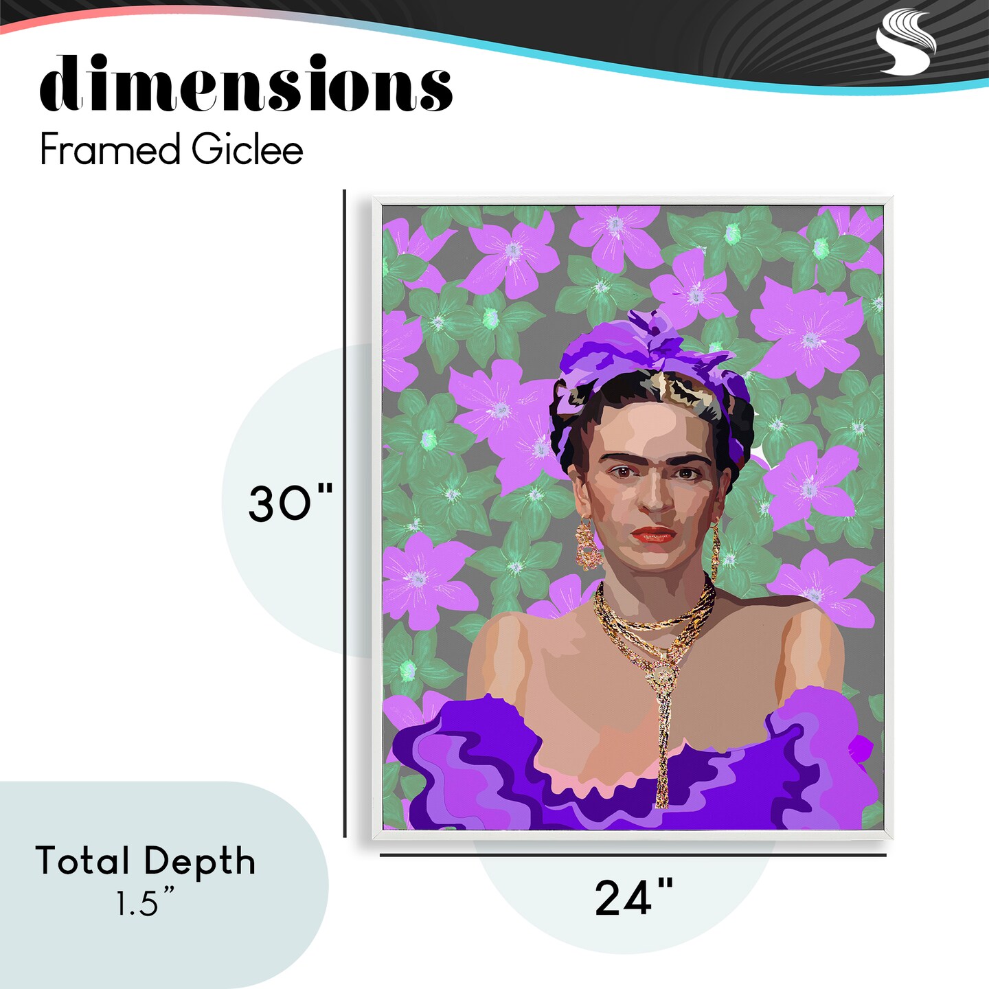 Stupell Industries Floral Reverie Frida Framed Giclee, design by Lynnda Rakos