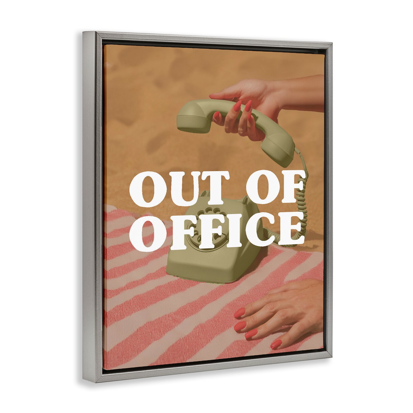 Stupell Industries Out of Office Green Phone Floating Frame, design by Lil' Rue