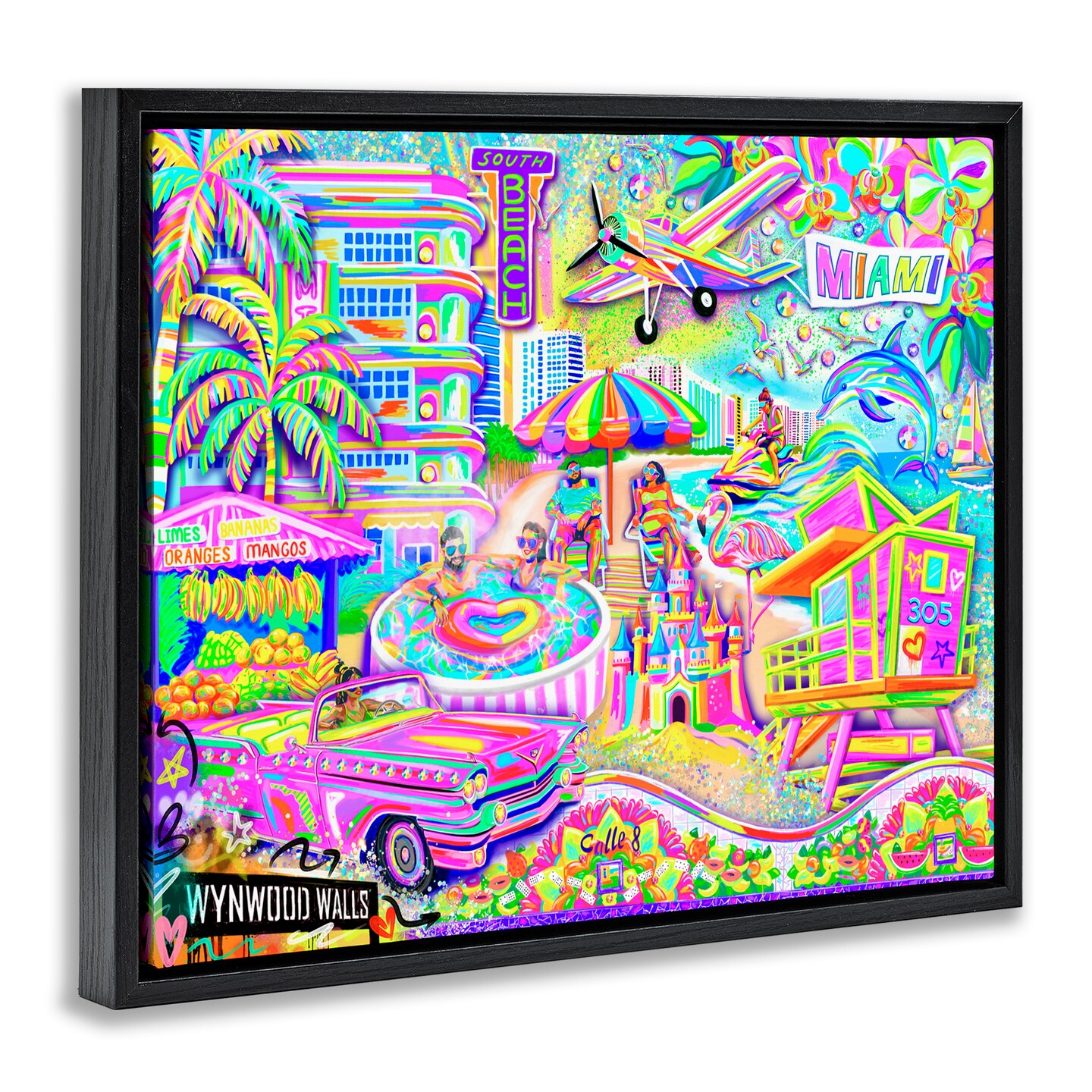 Stupell Industries Miami Fun Collage Floating Frame, design by Jess Stempel